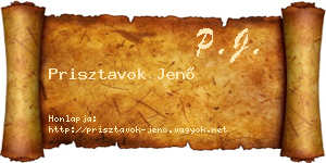Prisztavok Jenő névjegykártya